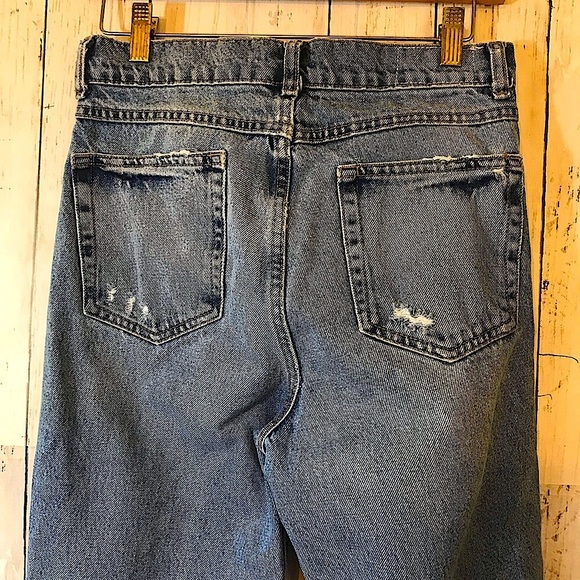 Zara Two Tone Raw Hem Straight Cut Jeans - Picture 13 of 16